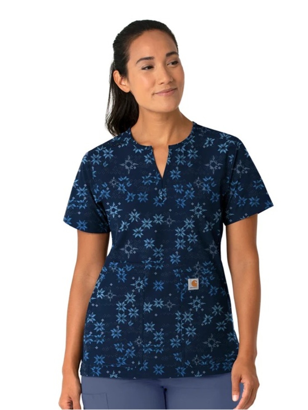 Carhartt nwt size small navy winter quilt Force Cross-Flex Modern Fit scrub top